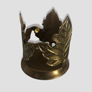 Vintage Maple Leaf Candle Holder Brass Home Decor